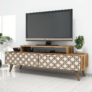 TV asztal/szekrény Curio (dió + krém)