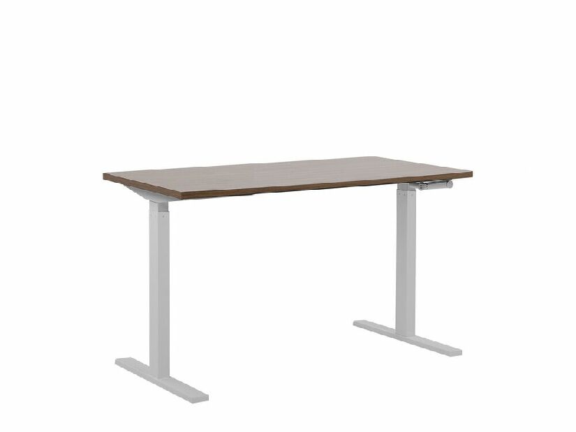 Íróasztal UPPER II (130 x 72 cm) (MDF) (sötét fa + fekete) (manuálisan beállítható)