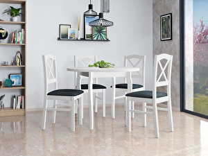 Kerek asztal 4 székkel AL55 Mirjan Axel (fehér + szürke)