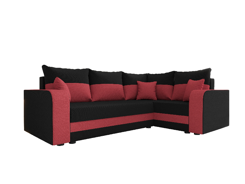Sarok ülőgarnitúra Harmony Plus (fekete + piros) (J)