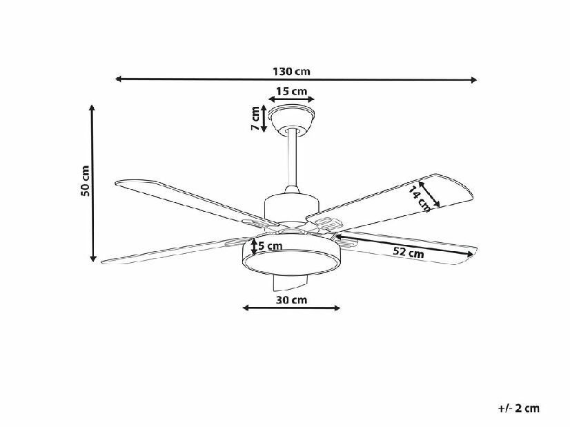 Mennyezeti ventilátor lámpával Helix (szürke)