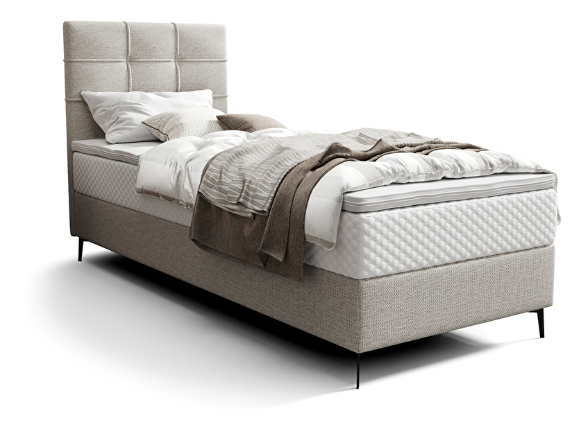 Egyszemélyes ágy 90 cm Infernus Comfort (világosszürke) (ágyráccsal, tárolóhellyel)
