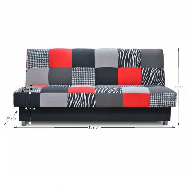 Háromszemélyes kanapé Ardress piros *kiárusítás