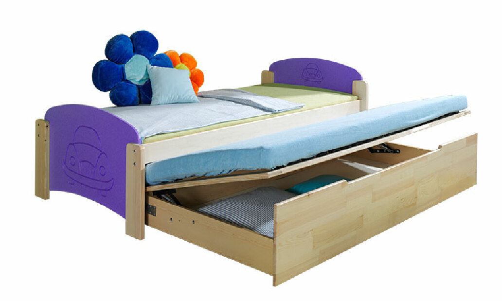 Széthúzható ágy 90 cm Jeno (ágyrácsokkal és tárhellyel)