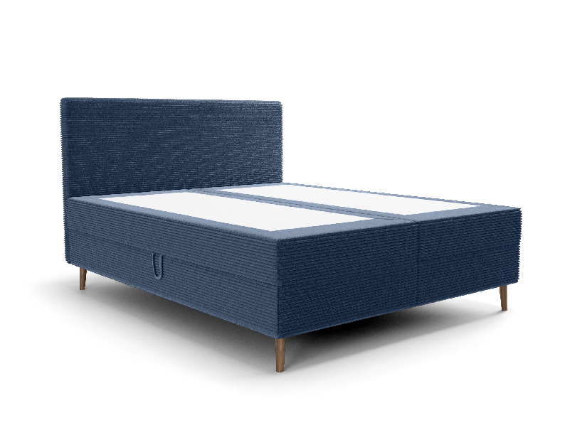 Egyszemélyes ágy 120 cm Napoli Bonell (kék) (ágyráccsal, tárolóhellyel)