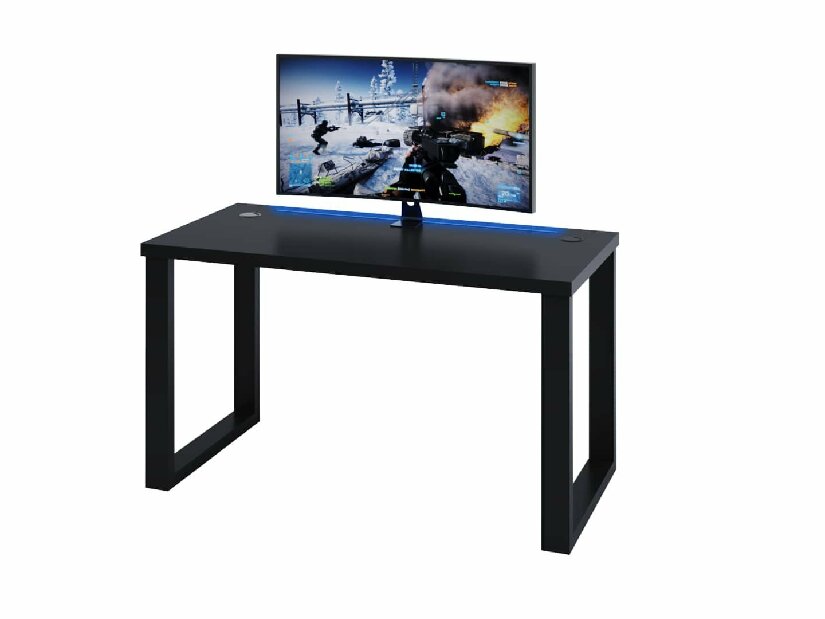 Gamer PC asztal Gamer S (fekete) (RGB LED világítással)