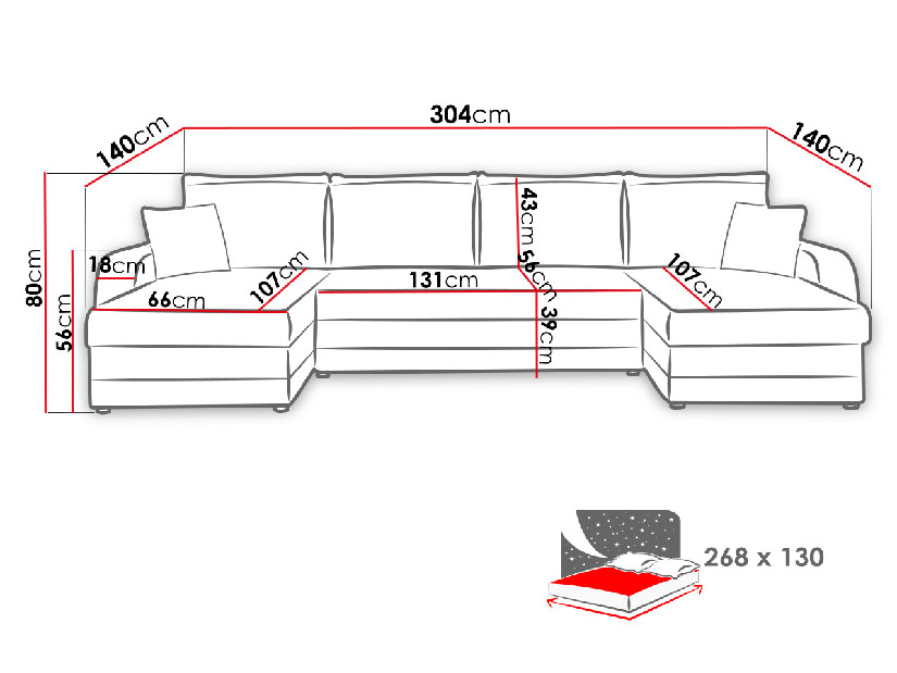 U alakú kanapé Pax (Alova 68 + Alova 07)