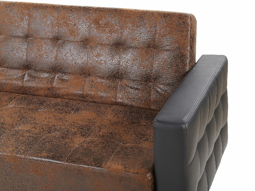 Háromszemélyes kanapé ABERLADY (textil) (barna)