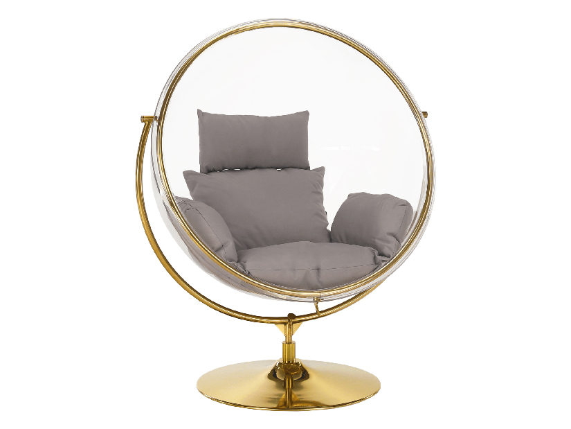 Felakasztható fotel Brynlee Typ 1 (szürke + arany + átlátszó)