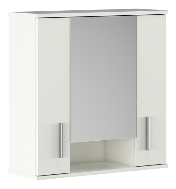 Fali fürdőszoba szekrény tükörrel Leah 01 (matt fehér)