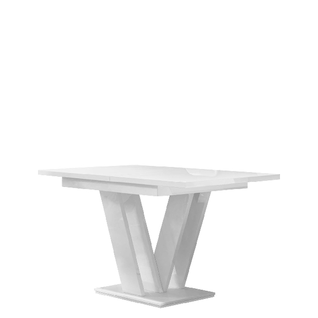 Széthúzható asztal Hildaria (fényes fehér)