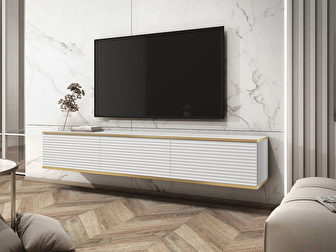 TV szekrény/asztal II Othelo (fehér + fehér + arany)