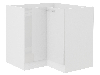 Sarok alsó konyhaszekrény Lavera 89 x 89 DN 1F BB (fehér + fényes fehér)