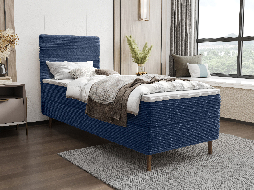 Egyszemélyes ágy 80 cm Napoli Comfort (kék) (ágyráccsal és tárolóhely nélkül)
