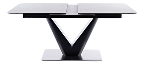 Széthúzható étkezőasztal 160-220 cm Carletta (fehér + fekete) (8 és több fő részére)