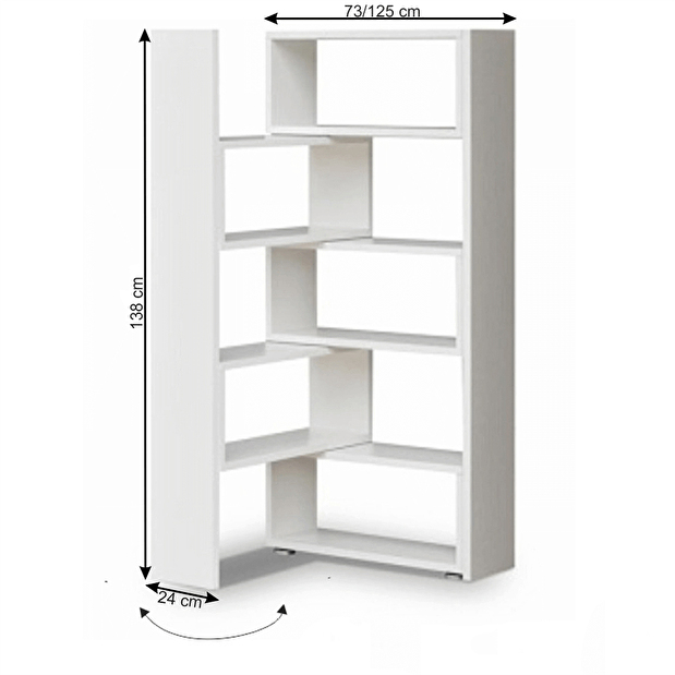 Polcos szekrény Klonale II 140 (fehér)