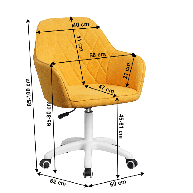 Irodai szék Senta (sárga)