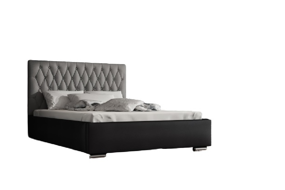 Egyszemélyes ágy 120 cm Seaford (szürke + fekete) (ágyráccsal)