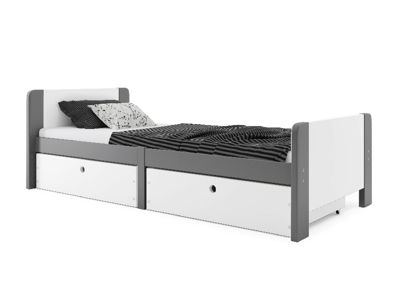 Egyszemélyes ágy 80 cm Aria (grafit + Fehér)