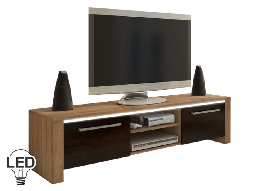TV asztal/szekrény Helix (világos sonoma + sötét)