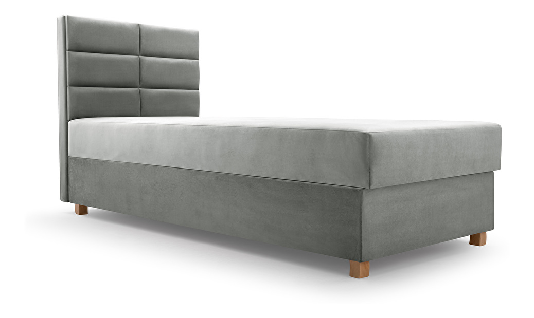 Egyszemélyes ágy 80 cm Picasso I (szürke) (tárolóhellyel és matraccal) 
