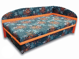Egyszemélyes ágy (dívány) 100 cm Suzanna (Narancssárga x104 + Valeriana vol 830) (J)