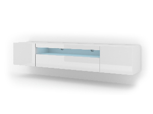 TV asztal/szekrény Aurora 200 (fényes fehér) (LED)