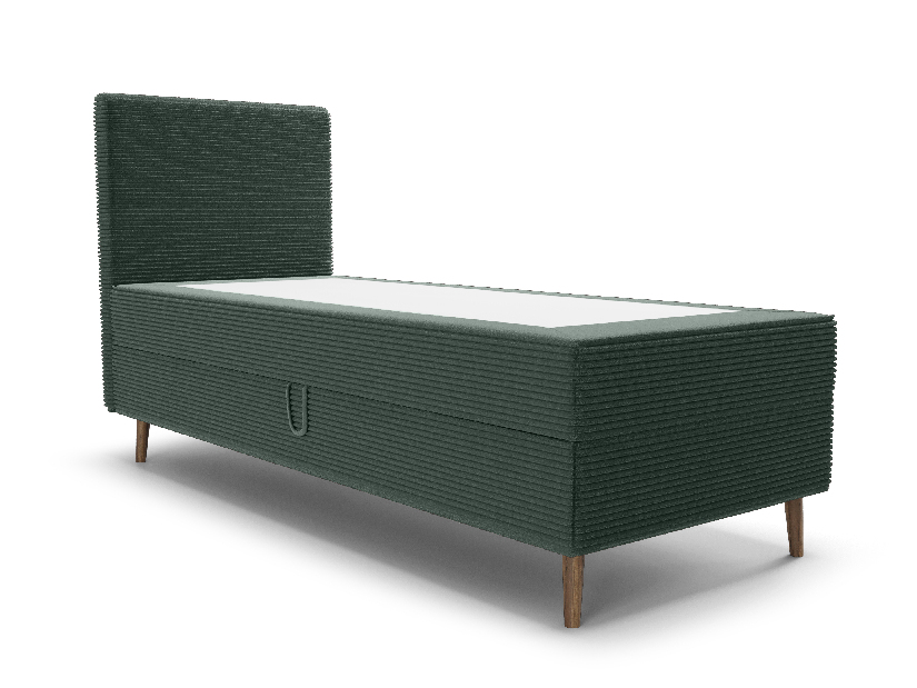 Egyszemélyes ágy 80 cm Napoli Bonell (zöld) (ágyráccsal, tárolóhellyel)