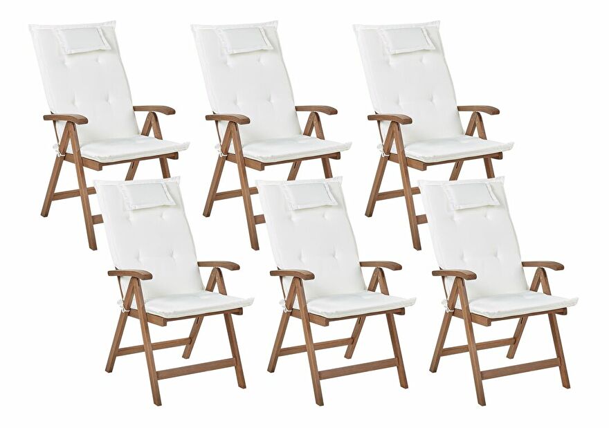 Kerti szék készlet 6 db. Amati (sötét fa + krém)