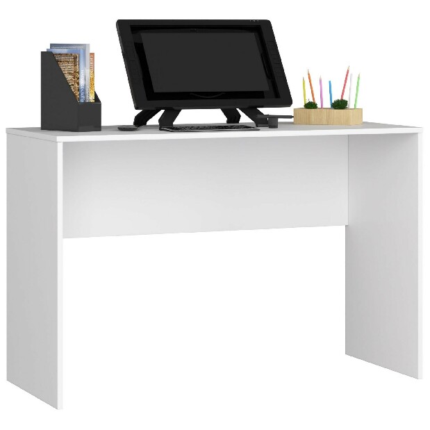 Sarok PC asztal Bahar (fényes fehér)