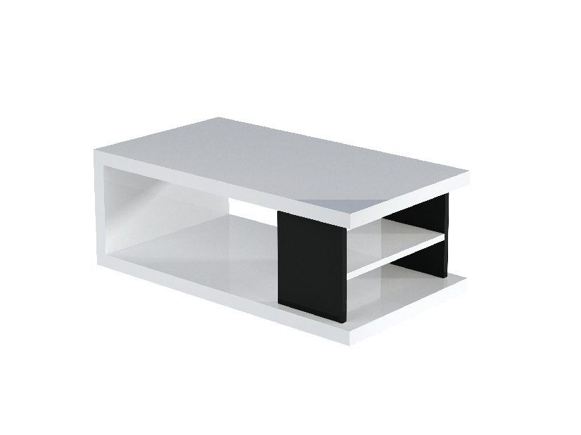 Dohányzóasztal Liora (fehér + fényes fekete)