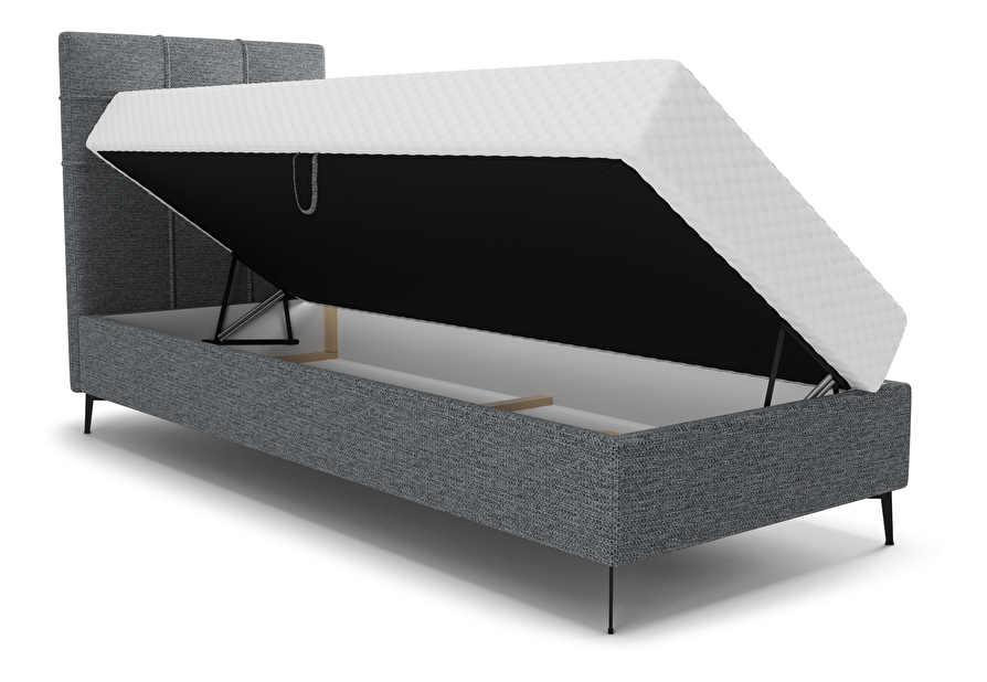 Egyszemélyes ágy 80 cm Infernus Bonell (sötétszürke) (ágyráccsal, tárolóhellyel)