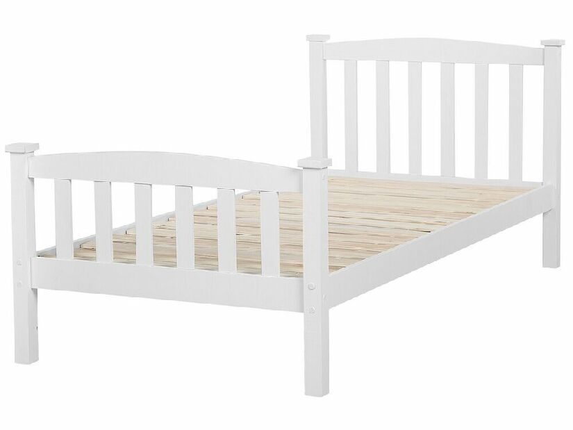Egyszemélyes ágy 90 cm GERNE (ágyráccsal) (fehér)