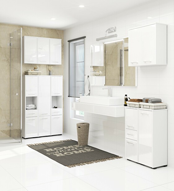 Fürdőszoba szekrény Farid Típus 3 (fehér + fényes fehér)