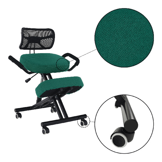 Ergonomikus irodai szék Rusu (zöld + fekete)