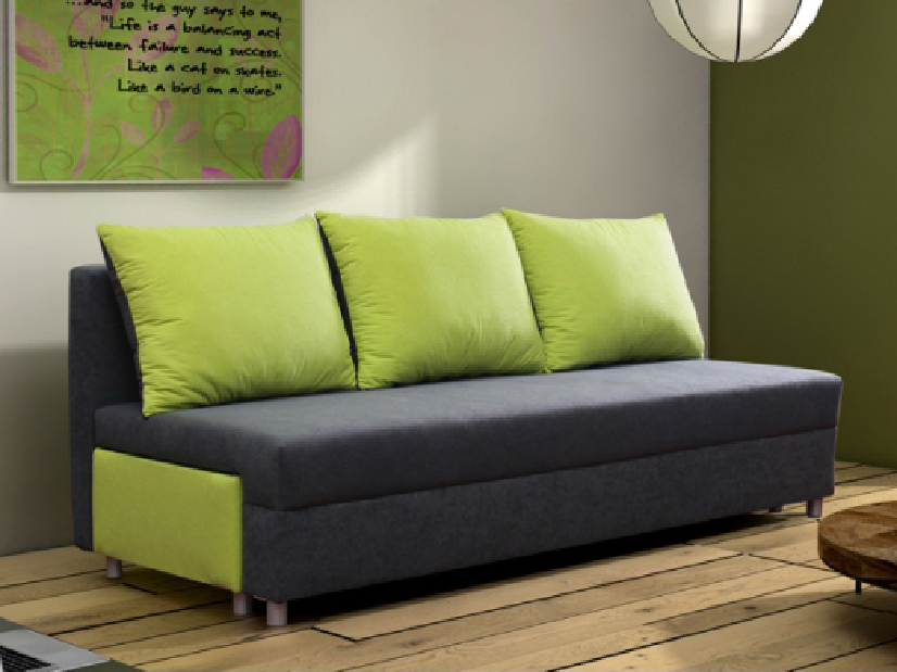 Háromszemélyes kanapé Emerita (szürke 81 + zöld x101) *kiárusítás 