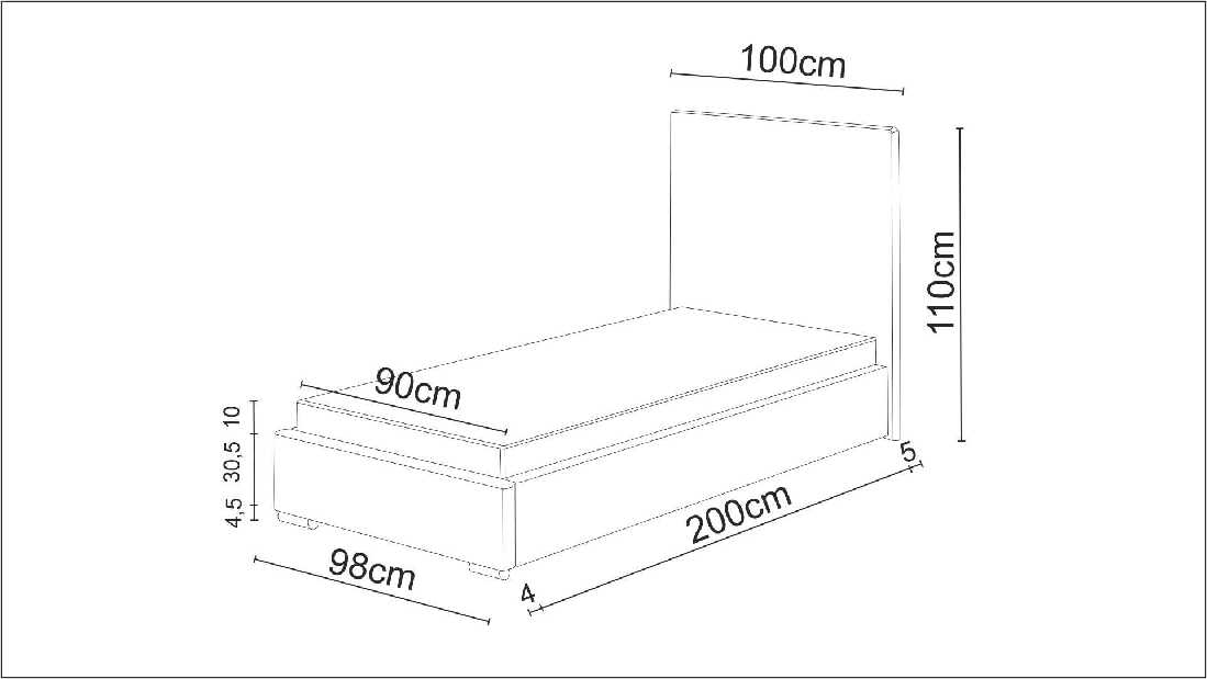 Egyszemélyes ágy 90 cm Foxxie 2 (rózsaszín)