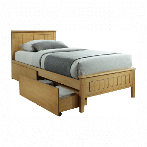 Egyszemélyes ágy 90 cm Minea (tölgy) (ágyráccsal)