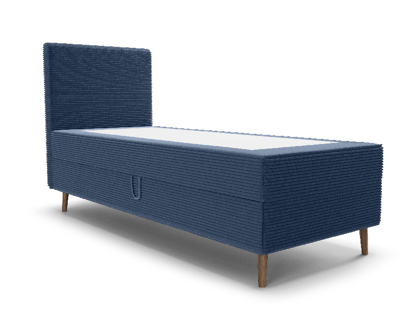 Egyszemélyes ágy 80 cm Napoli Bonell (kék) (ágyráccsal, tárolóhellyel)