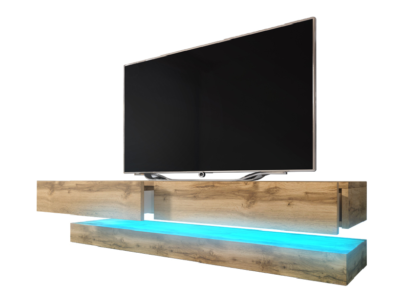 TV asztal Felisa (Wotan tölgy) (kék világítással) *kiárusítás