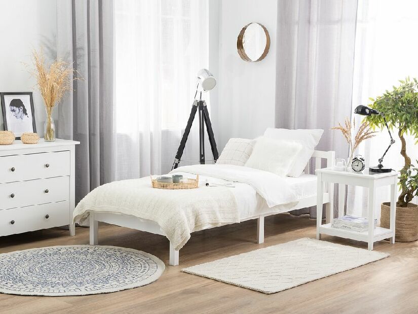 Egyszemélyes ágy 90 cm FLORAL (fehér)