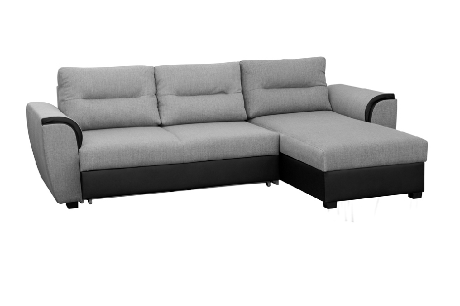 Sarok kanapé Thomas (világos szürke + fekete) (J)