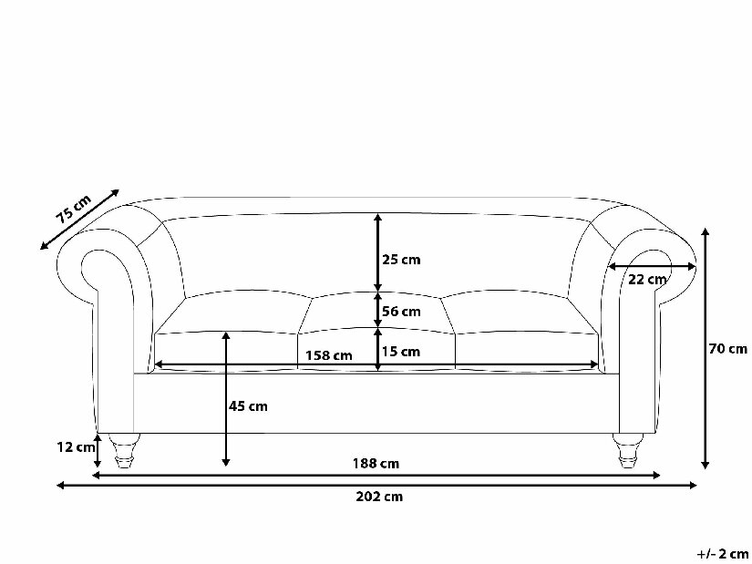 Háromszemélyes kanapé Chichester (lila)