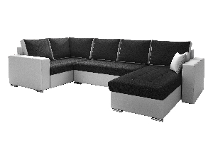 U-alakú sarok kanapé Lamont (fekete + fehér) (B)