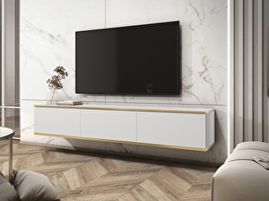 TV szekrény/asztal I Mirjan Othelo (fehér + fehér + arany)