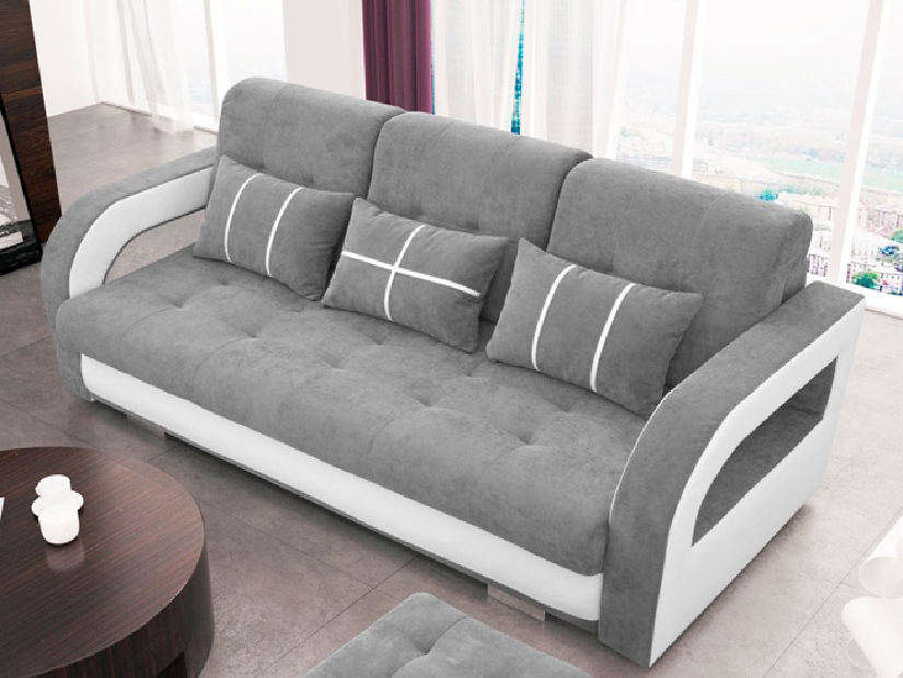 Háromszemélyes kanapé Nyssa (szürke + fehér)
