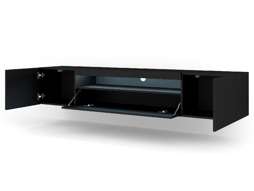 TV aszta/Szekrény Aurinko 200 (matt fekete) (világítással)