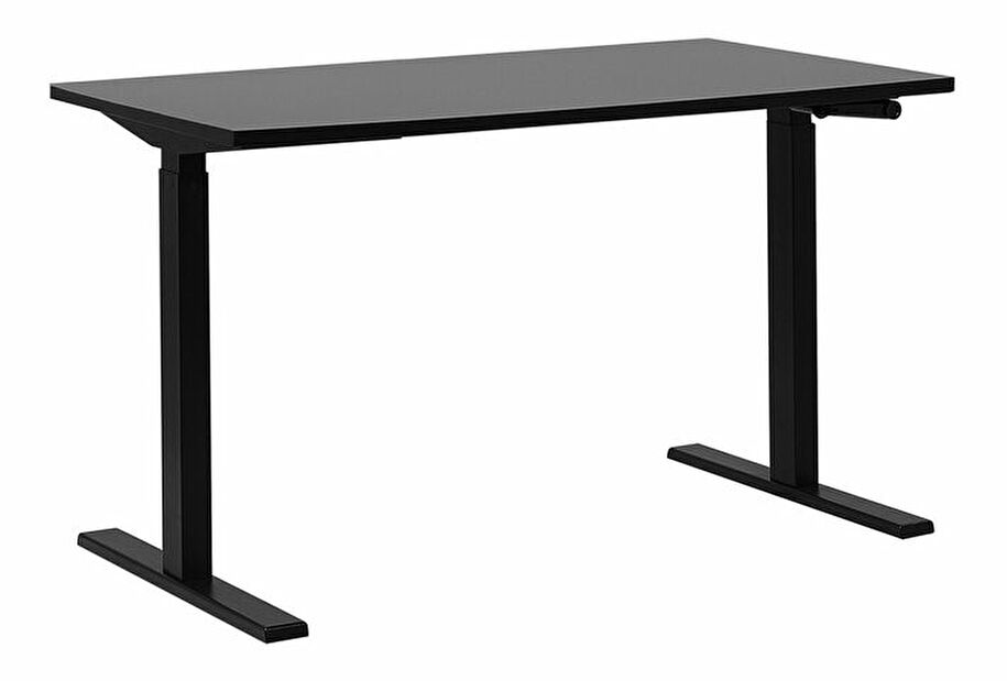 Íróasztal UPPER II (130 x 72 cm) (MDF) (fekete) (manuálisan beállítható)