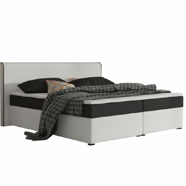 Boxspring Franciaágy 180 cm Namakyra komfort (fehér + fekete) (matraccal és ágyráccsal)