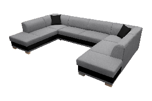 U alakú kanapé Darcia (szürke + fekete) (J)